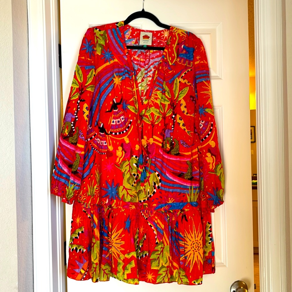 Farm Rio long sleeve mini dress